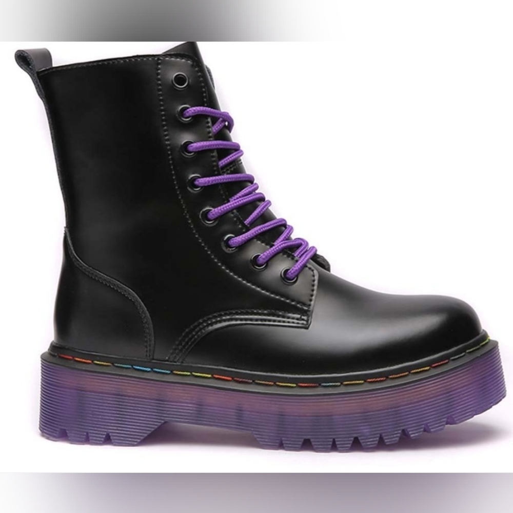 Purple sole combat boots!